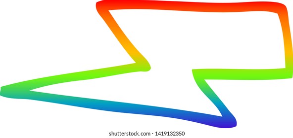 dibujo de una línea de gradiente de arco iris de un perno de iluminación de dibujos animados