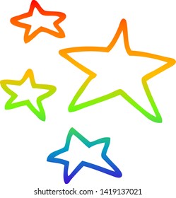 dibujo de líneas de gradiente de arco iris de estrellas de dibujos animados