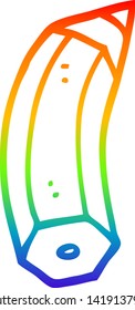 dibujo de línea de gradiente de arco iris de un lápiz de dibujos animados