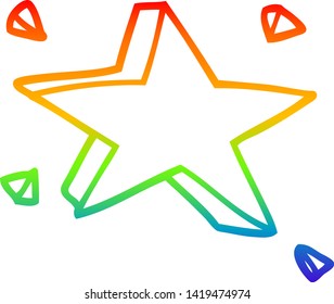Regenbogengradientenzeichnung eines Cartoon-Sterns
