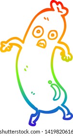 dibujo de una salchicha de dibujos de degradado de arco iris