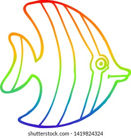 Regenbogen-Farbverlauf-Zeichnung eines Cartoon Engel Fisch