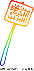 dibujo de la línea de gradiente del arco iris de una mosca de dibujos animados desatada