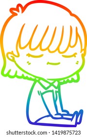 Regenbogengradientenzeichnung einer Cartoon-Frau