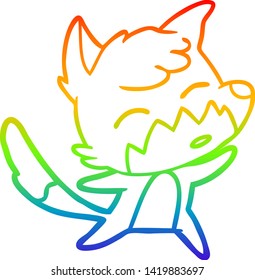 Regenbogengradientenzeichnung eines Cartoon-Fuchs