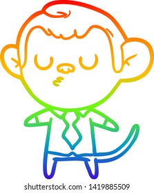 Regenbogengradientenzeichnung eines Cartoon-Affen