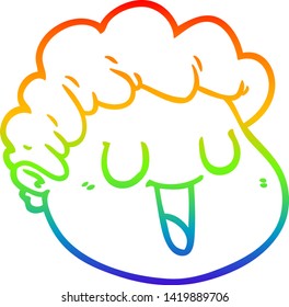 rainbow gradient line drawing of a cartoon male face