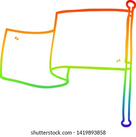 dibujo de una bandera roja de dibujos animados con gradiente de arco iris