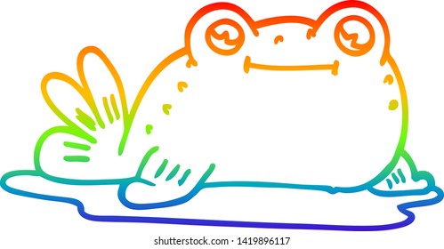 rainbow gradient line drawing of a cartoon fish
