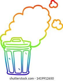 Regenbogen-Farbverlauf-Linie Zeichnung einer Cartoon stinkigen Müll kann