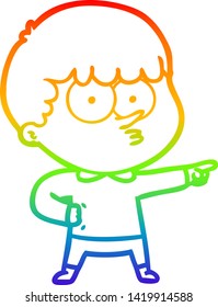 Regenbogengradientenzeichnung eines Cartoon-Zeigerjungen