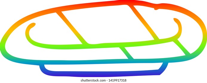 rainbow gradient line drawing of a cartoon plate
