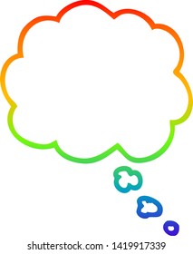 rainbow gradient line drawing of a cartoon expression bubble