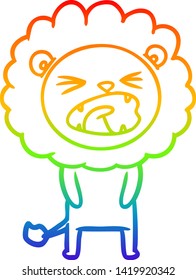 Regenbogen-Farbverlauf-Zeichnung eines Cartoon-Löwen