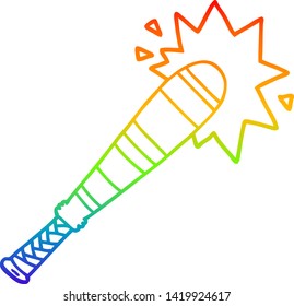 Regenbogengradientenzeichnung eines Baseballschlägers