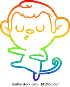 Regenbogengradientenzeichnung eines Cartoon-Affen