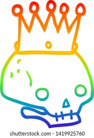 dibujo de una calavera de dibujos animados con corona