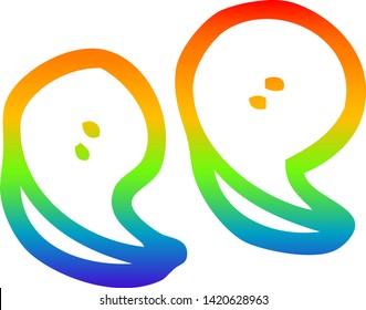 rainbow gradient line drawing of a cartoon quotation marks