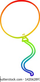 rainbow gradient line drawing of a cartoon balloon