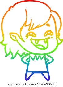 dibujo de una caricatura de una chica vampiresa riéndose