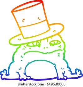 dibujo de línea de gradiente de arco iris de un sapo rico en dibujos