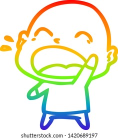 Regenbogen-Farbverlauf-Zeichnung eines Zeichens, der Glatzköpfer schreien