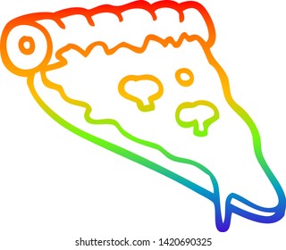 dibujo de una porción de pizza de dibujos animados