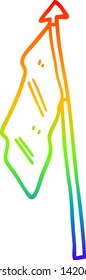dibujo de línea de degradado de arco iris de una bandera blanca de dibujos animados