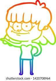 Regenbogengradientenzeichnung einer lächelnden Frau
