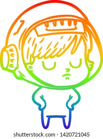 Regenbogengradientenzeichnung einer Astronautin