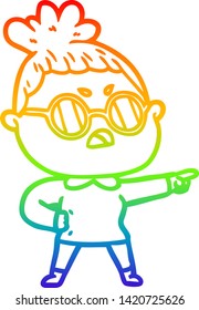 dibujo de una mujer fastidiada con un degradado de arco iris