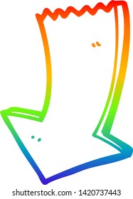 rainbow gradient line drawing of a cartoon pointing arrow