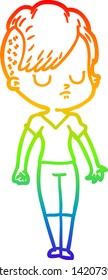 Regenbogengradientenzeichnung einer Cartoon-Frau
