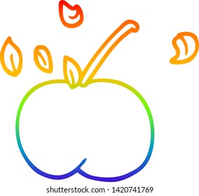 dibujo de una manzana jugosa de caricatura con gradiente de arco iris