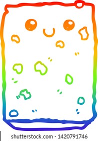 dibujo de la línea de gradiente del arco iris de una galleta de dibujos animados