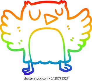 Regenbogen-Farbverlauf-Zeichnung einer Cartoon-Eule