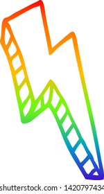 desenho de linha de gradiente do arco-íris de um raio de desenho animado