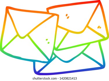 dibujo de una carta de dibujos animados con gradiente de arco iris