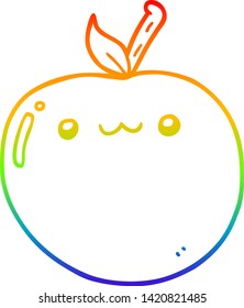 Regenbogen-Farbverlauf-Zeichnung eines scharfen Apfels