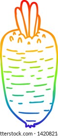 rainbow gradient line drawing of a cartoon vegetable