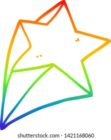 dibujo de líneas de gradiente de arco iris de estrellas de dibujos animados