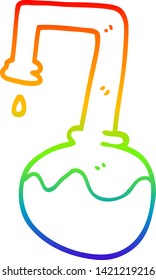 Regenbogen-Farbverlauf-Zeichnung eines Cartoon-Wissenschaftsexperiments