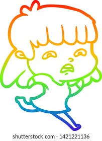 dibujo de una mujer preocupada por la caricatura