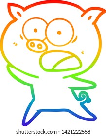 Regenbogengradientenzeichnung eines Schlachtschweins