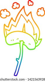 desenho de linha de gradiente do arco-íris de um cachorro-quente de desenho animado