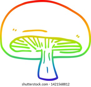 dibujo de la línea de gradiente del arcoiris de una seta de dibujos animados