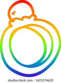 Regenbogen-Farbverlauf-Zeichnung eines Cartoon-Beanspruchungsrings