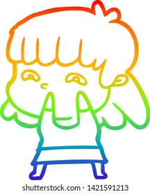 dibujo de una mujer preocupada por la caricatura
