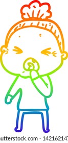 dibujo de una vieja caricatura con gradiente de arco iris