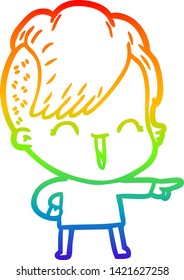 dibujo de una hipster feliz con dibujos de una caricatura